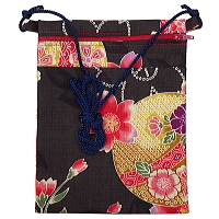 お祭り　和柄万能ポシェット　まりと桜